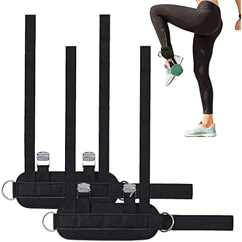 fengshan Ankle Cuffs for Cable Machine | Soft Leg Strap - Adjustable Weight Lifting Gym Ankle Straps Quick Release Workout for Kickbacks Leg Extensions, Black Cover