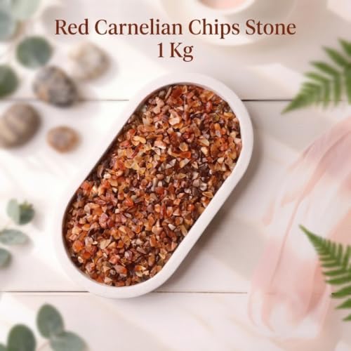 Image of Reiki Crystal Red Carnelian Chips Stone for Vastu Natural Red Carnelian Crystal Chips for Aquarium Home Decor Garden Table Decor Stones Pebble Reiki Gemstones 1 Kg