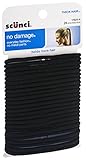 Scunci Effortless Beauty Thick Hair No-damage Black Elastics, 24 Count