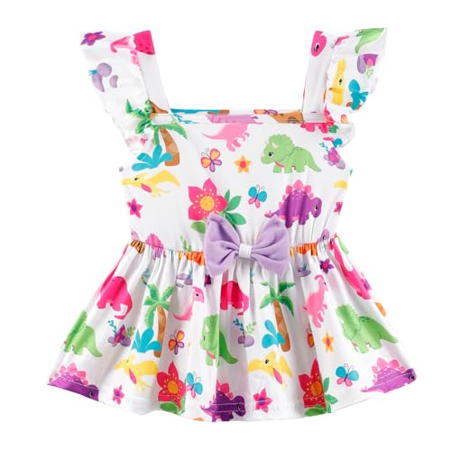 Image of Girls 2 Piece Outfits Toddler Girls Shorts Sets Dinosaur Sleeveless Summer Clothes