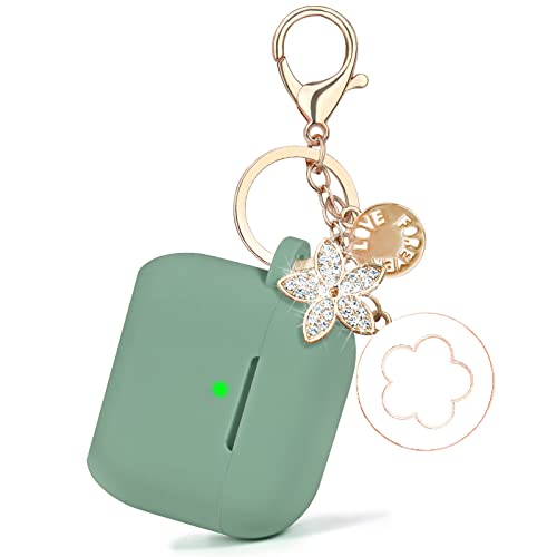 Image of VISOOM Case for Airpods 3 Pink Airpods 3rd Cases 2021 Silicone for iPod 3 Earbuds Case Cover Women Wireless Charging Case with Accessories Girl Bling Keychain for Apple Ear Buds 3rd Generation