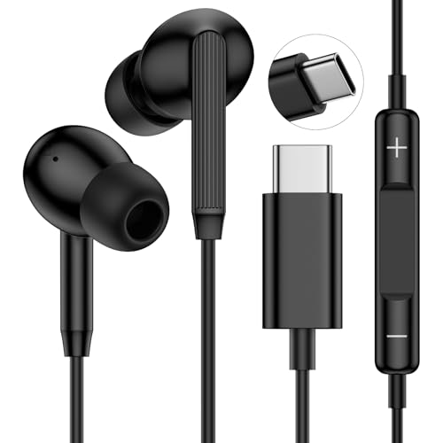 USB C Earbuds Wired Headphones for Samsung Galaxy A17 A16 5G A36 A26 S25FE S25 Edge S25 Ultra A25 S24FE S22 A35 A56, USB Type C Wired Earphones Ear Buds for iPhone 16e/16/17 Pro Max, Pixel 9 Pro XL 8