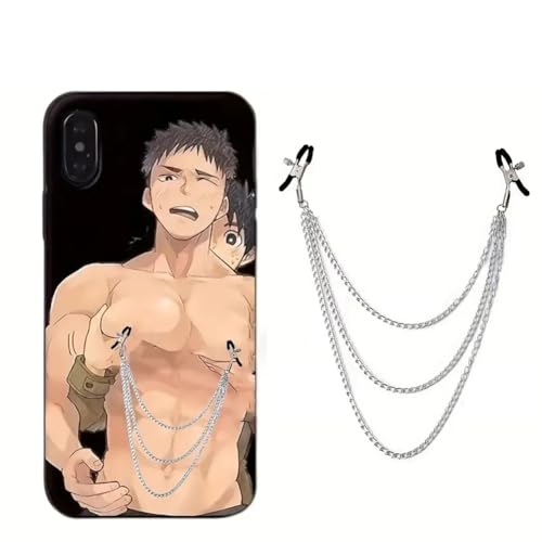B-Ď Ŝ-M Accessoire décoratif non poreux avec chaîne, clip en silicone métallique à pression réglable