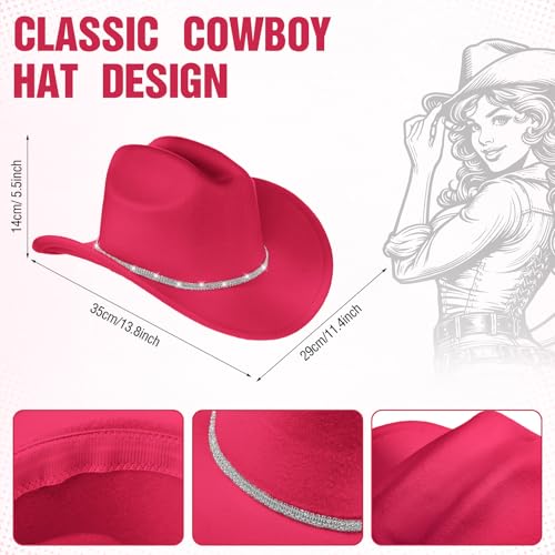 Image of Tisancy 4 Pcs Rhinestone Belt for Men Women Glitter Cowboy Hat Diamond Chain Earring Outfit for Party Supplies