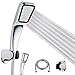 Price comparison product image Hand Shower Set, Shower Head with Hose and Bracket, 300 Small Holes Pressure Water Booster, Bracket 37 Degrees Adjustable, 1.5m Shower Hose - for Bath and Shower