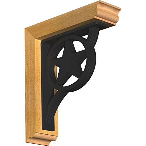 4"W x 14"D x 16"H Austin Traditional Ironcrest Rough Sawn Bracket, Western Red Cedar (2"W x 10"D x 12"H Iron Bracket)