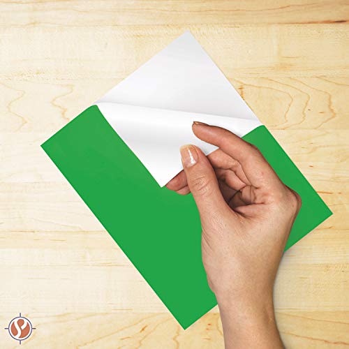 Green - Full Sheet Bright Neon Fluorescent Labels (Stickers). Size: 8.5 X 11 Sheets (50 Per Pack) #TOP1