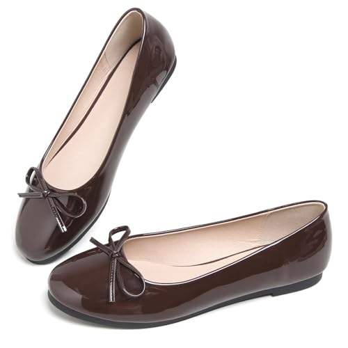 Image of TN TANGNEST Women's Velvet Flats Round Toe Ballet Shoes | Elegant Bowknot Flats Comfortable Casual Slip On Flats for Work