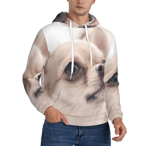 Sweat à capuche chihuahua pour homme EdWal en polyester avec poche