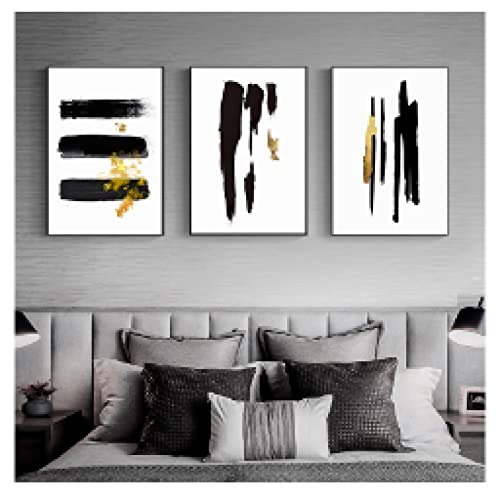 Impression sur toile premium art abstrait moderne noir et doré