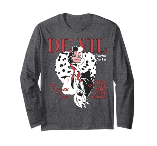 T-shirt manches longues Cruella De Vil top graphisme magazine Disney Villains