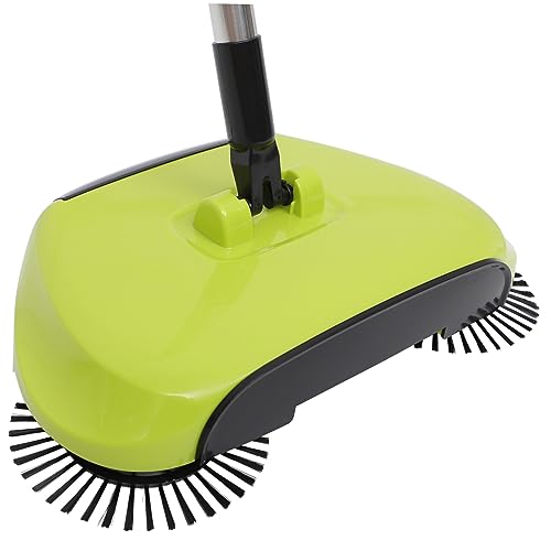 VOSAREA Balayeuse Manuelle Avec Ramassette Et Poubelle Nettoyage Rotatif Pour Types De Carrelage Verte