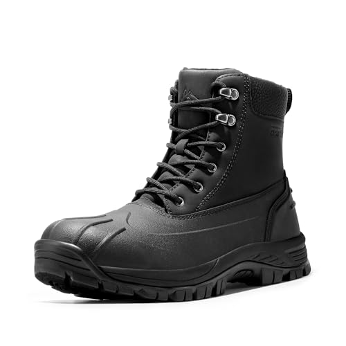NORTIV 8 Mens Winter Boots Lightweight Casual Waterproof Slip Resistance Work Boot
