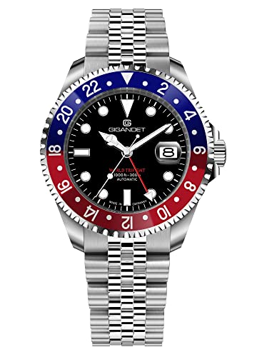 Gigandet Uomo Sea Ground 300 Orologio automatico - Made in Germany - Vetro zaffiro - Swiss Super Luminova - Bracciale in acciaio inossidabile - 300m/ 30bar - Nero - G300-016M