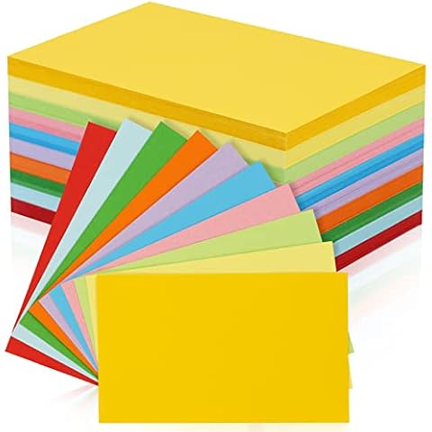Tecmisse 300 PCS Colored Index Cards, 3x5 Inches Flash Cards, Heavy Note Cards, Study Cards for School, Learning, Memo Scratch Pad, 10 Colors (Blank) Cover