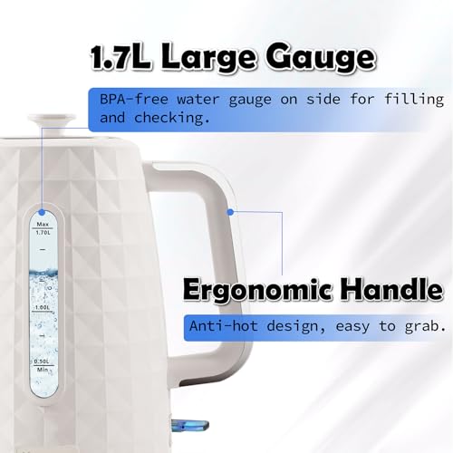 Hervidor eléctrico Huogary 1.7L 1200W blanco miniatura 2
