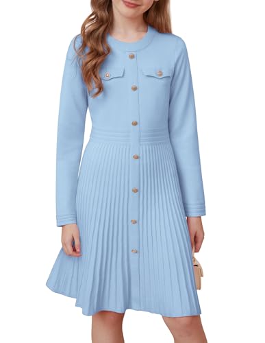 GRACE KARIN Girls Sweater Fall Dress Long Sleeve...
