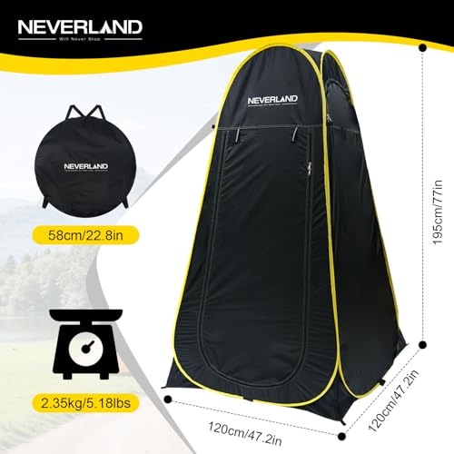 Image of NEVERLAND Pop up Privacy Shower Tent - Portable Changing Shower Tent, Dressing Room, Bathroom, Outdoor Rain Shelter for Camping, Hiking, Beach
