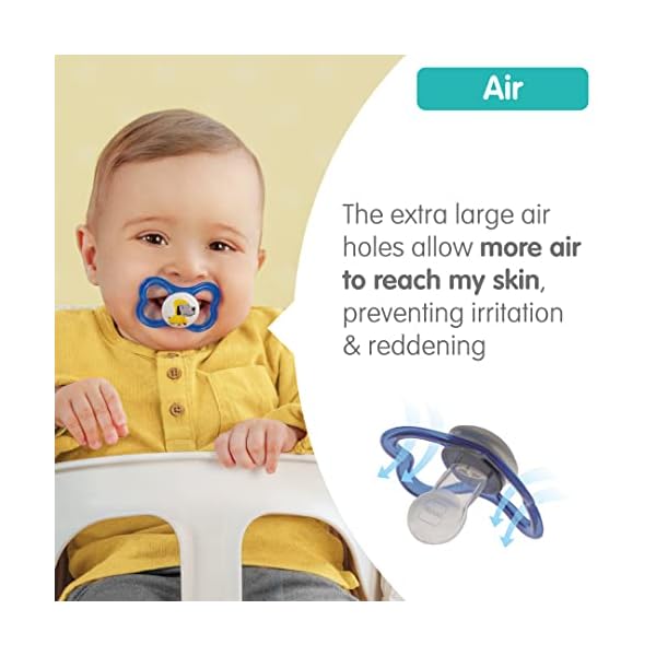 MAM Air Schnuller 6+ Monate (2 Stück), Baby Schnuller mit sterilisierender Reiseetui, Baby Essentials, Blau und Creme… – Bild 5