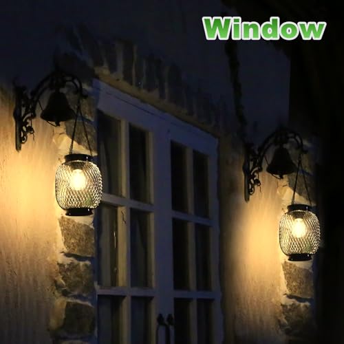Collasis Solar Lights Outdoor Garden 2 Pack Retro Warm White Lanterns - Image 9