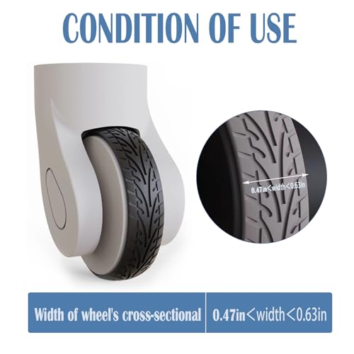 Luggage Wheel Covers Luggage Wheel Protector 8 Pcs Silent Noise Reduction Shock Absorbing Caster Cover for Carry-on Luggage with Wheels (Black)3