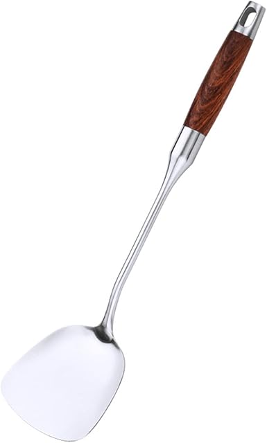Stainless Steel Wok Spatula Cooking Shovel Scoop Kitchen Accessories for Fish Omelets Pancakes Burgers (Xunhengxin202202211)