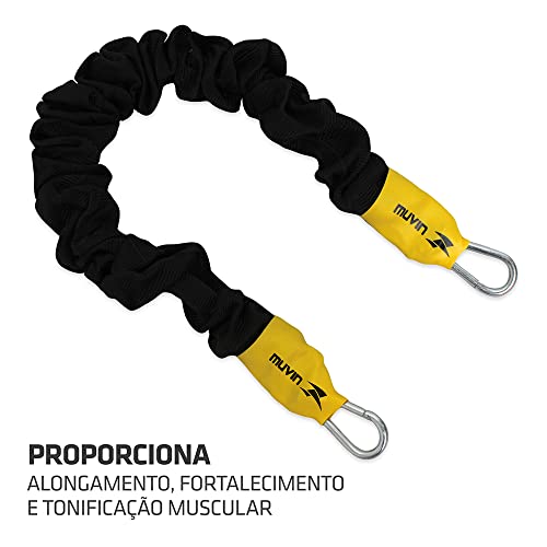 Elástico 50cm Muvin – Tensão Média – Exercício – Terminação em Mosquetões – Fitness – Pilates – Fisi