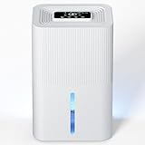Dehumidifiers for Home,2700ML Dehumidifier for Bedroom Quiet & Touch Control Dehumidifier for Bathroom,10-Hour Timer,Auto Shut-Off & 7 Colorful LED Dehumidifiers for Wardrobe,Closet, RV(950ML/24H)