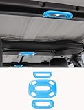 Savadicar Sky Blue Interior Accessories - Dome Light Trim Set for 2018-2023 Jeep Wrangler JL JLU 4XE & Gladiator JT - Solid Color Interior Decor Upgrade Option, 3-Piece