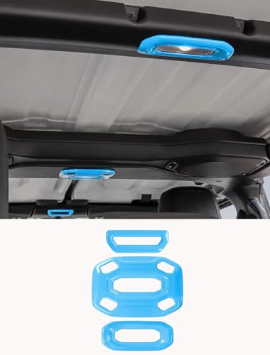 Savadicar Sky Blue Interior Accessories - Dome Light Trim Set for 2018-2023 Jeep Wrangler JL JLU 4XE & Gladiator JT - Solid Color Interior Decor Upgrade Option, 3-Piece