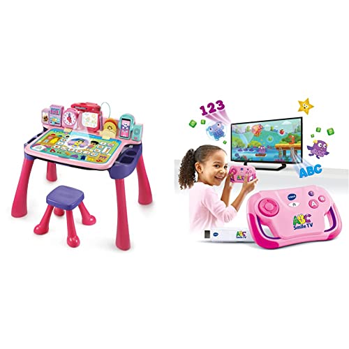 VTech Bureau Magique 5-en-1 - Tableau Noir, Chevalet, Projecteur - Jouet Éducatif 3-6 Ans
