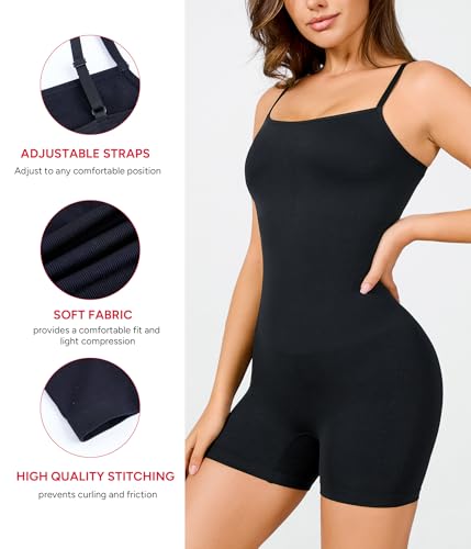 Image of Nebility Seamless Shapewear Bodysuit Women - Tummy Control Square Neck Full Body Shaper