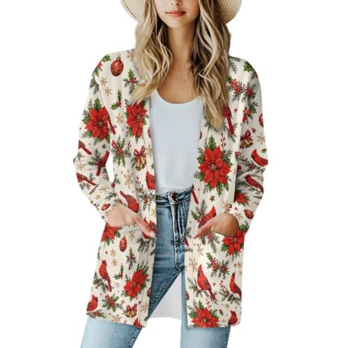 Image of Cardigan Sweaters for Women Long Sleeve Cardigan Soft Drape Open Front Fall Dusters V-Neck Jackets Dressy Loose Coat