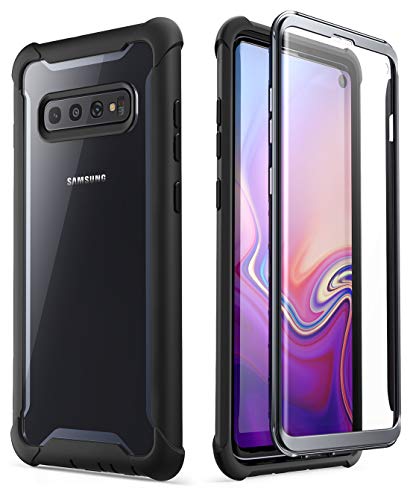 i-Blason Ares Series Designed for Samsung Galaxy S10 Case Full-Body Rugged Clear Bumper Case with Built-in Screen Protector for Galaxy S10 2019 [NOT Compatible with Fingerprint Sensor] (Black)