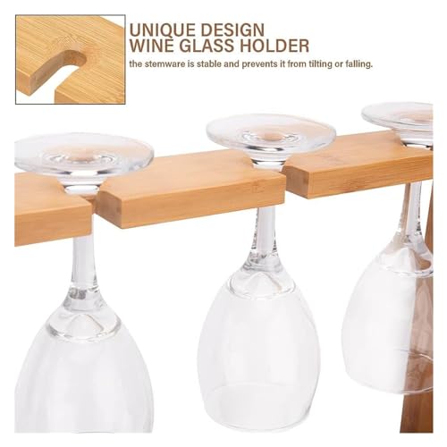 Soporte para Botellas de Vino de Madera con Porta Copas miniatura 6