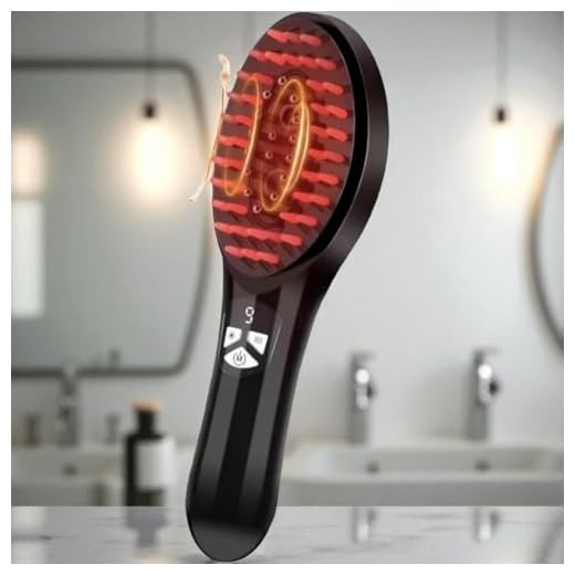 Pente Escova Elétrica Massageadora Unissex EMS com Terapia de Luz LED Azul e Vermelha - Terapia Capilar com Função de Crescimento Capilar e Alívio de Estresse