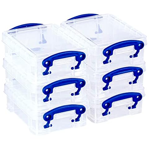 Really Useful Box 0.2 Litre Plastic Storage Box Clear (Pack of 6) Cover