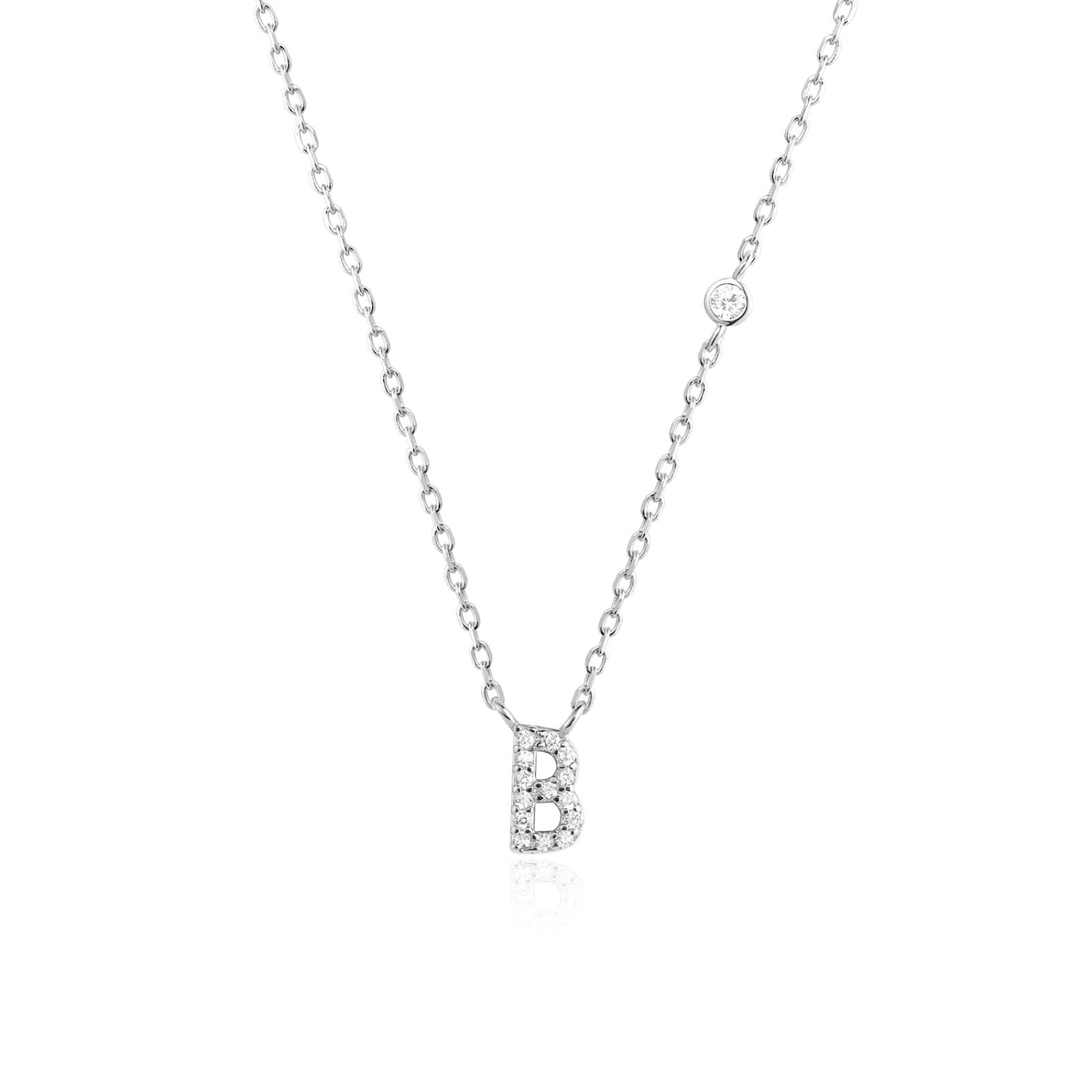 Halskette 925 Silber Gold 26 Buchstaben Zirkon Anhänger Monogramm Halskette Initiale Alphabet Schmuck Abend Party (6 a)