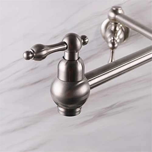 Robinet mural de cuisine extensible à eau froide et finitions chrome brossé