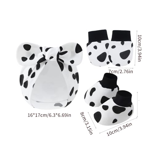 1 Set Baby Hat Mittens Foot Covers Set Soft & Breathable Cotton Fabric Scratch Proof Design Unisex Infant Essential Scratches4