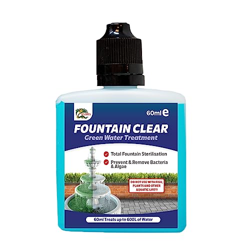 Hydra Fountain Clear Water Feature Cleaner | 60ml Treats 1 800L Highest Dilution Rates - Water Feature Treatment Keeps Water Crystal Clear from Algae Cleans Water & Biofilm Build-up