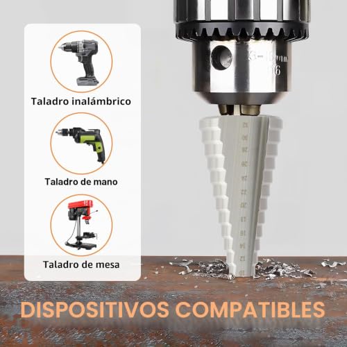 Miniatura 6 de Leruiyezs Broca Escalonada Para Metal Hss 4-32 Mm Broca Cónica Para Metal Alta Precisión Broca Cono Multiuso Compatible Con Taladros 6,35 Mm Para Plástico Madera Acero Inoxidable Y Aleaciones