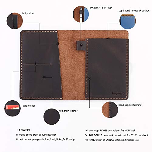 Couverture en cuir pour protéger un bloc-notes de 7,6 x 12,7 cm - 3