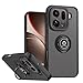 QUIETIP for Oppo Find X9 Pro Case with Screen Protector,Translucent Matte Drop Magnetic Ring Car Mount Stand Cover,Black