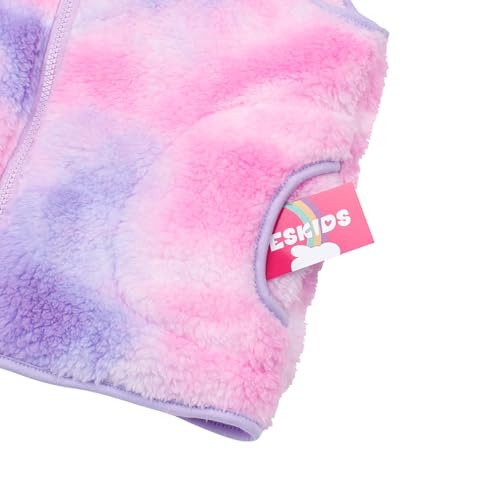Image of JESKIDS Girls' Boys Sherpa Fleece Vest Outwear Lightweight Solid Color Cute Jacket with Pockets 2-11 Years