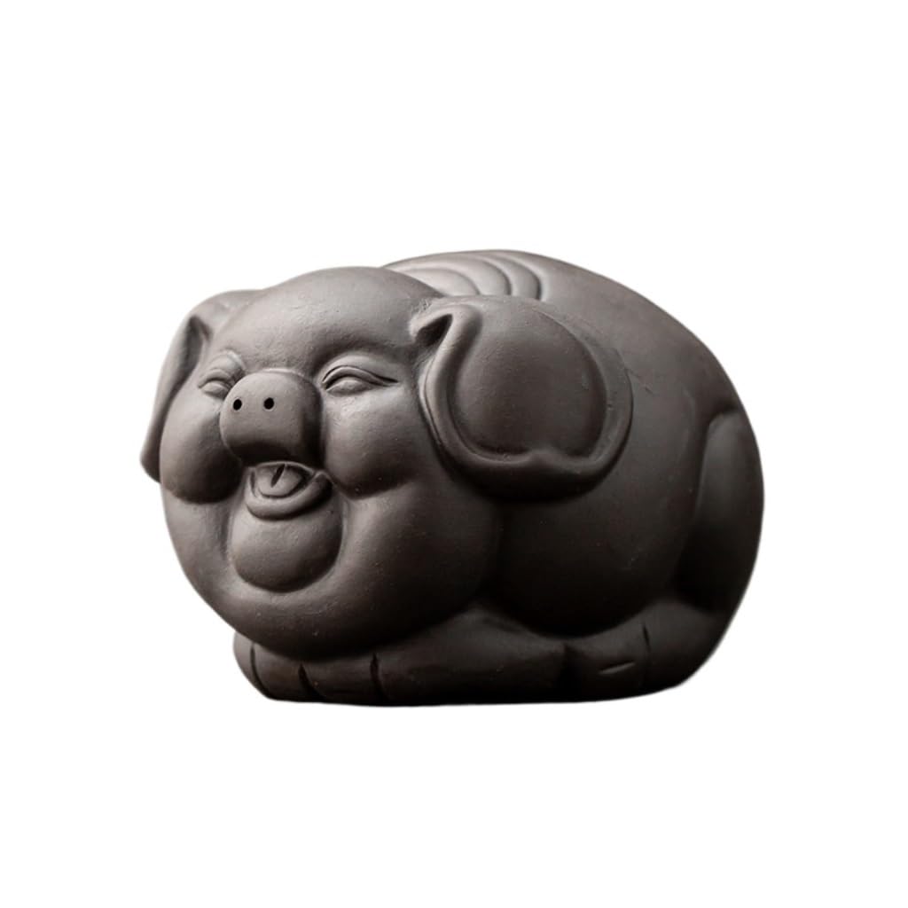 ENGENDER Kung Fu Tea Pet Purple Sand Tea Pet Chinese Style Desktop Decoration Tray Set Ornaments Suitable for Teahouses, Restaurants, Offices(B)