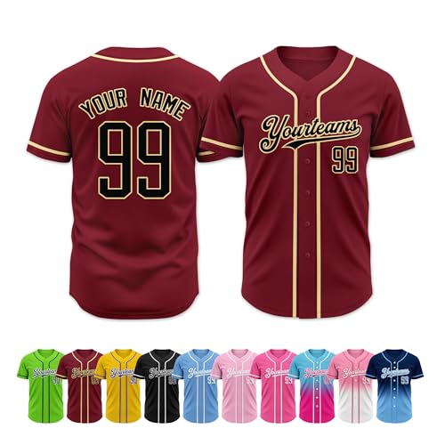 Camisetas personalizadas de béisbol con nombre y número, uniformes personalizados de sóftbol con logo para hombres, mujeres y jóvenes miniatura 1
