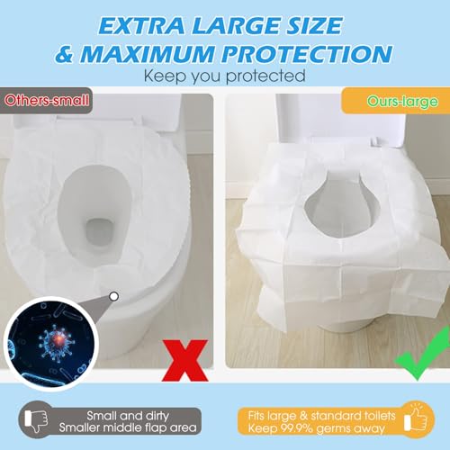 Jasilon WHITE PAPER Toilet Seat Covers Disposable Flushable [Upgreded Large Thick 50 Pack] Travel Disposable Flushable Paper Toilet Seat Covers thumb #1