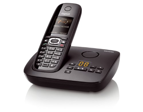 Siemens Gigaset C595 DUO schwarz, analog Telefon mit 2 Mobilteilen - Anrufbeantworter - schnurlos – ECO DECT, Freisprechen, Adressbuch für 150 Eintraege