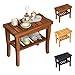 Teak Wood Shower Bench Stool with Storage Shelf, Wooden Waterproof Bathroom Spa Bathing Teak Shower Stool with Non-Slip Feet Gadget 2024 for Indoor or Outdoor Shower Chair Seat Organizer